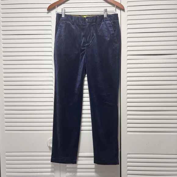 Scotch $ Soda Navy Blue Velvet Ankle Relaxed Slim Trousers Size 28x25 - Picture 1 of 8